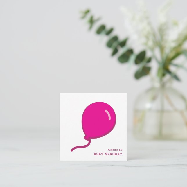 Balloon Business Logo | QR Code Square Business Card (Standing Front)