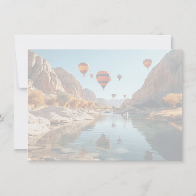 Balloon Canyon Scene Flat Note Card (Front)