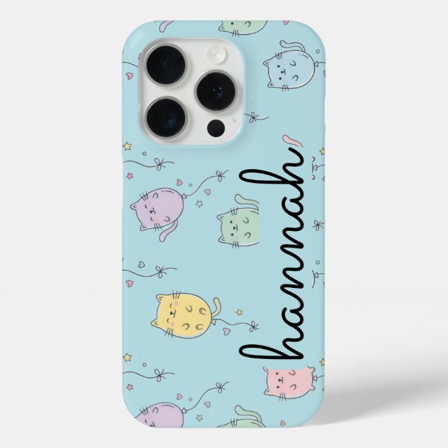 Balloon Cat Pattern Cute Minimalist Kids  Case-Mate iPhone Case (Back)