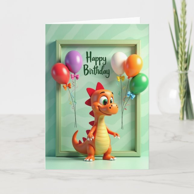 Balloon Creature Birthday Card (Front)