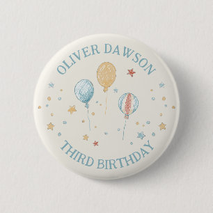 Balloon Daydream Kid's Birthday Pin Badge