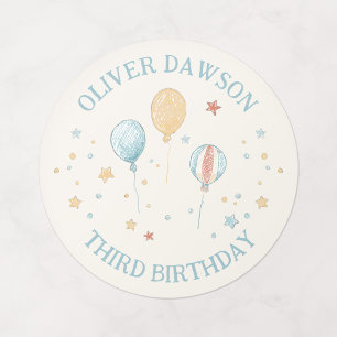 Balloon Daydream Kid's Party Personalised Sticker