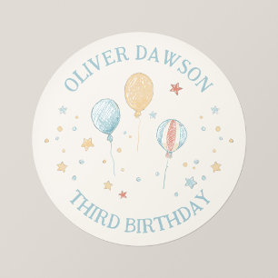 Balloon Daydream Kid's Party Personalised Sticker