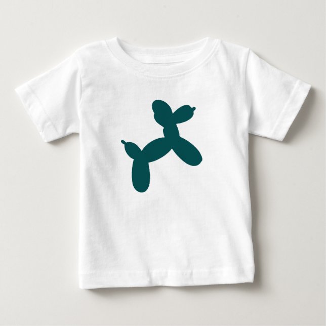 Balloon Dog Baby Romper, Teal T-Shirt (Front)