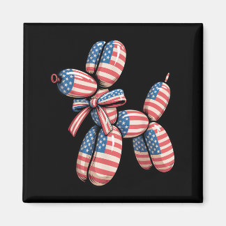 Balloon Dog Balloon Twisting 4th of July American Magnet