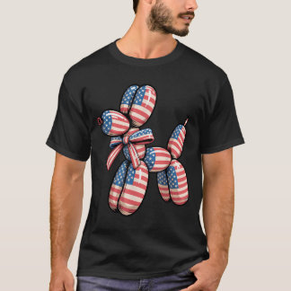 Balloon Dog Balloon Twisting 4th of July American T-Shirt