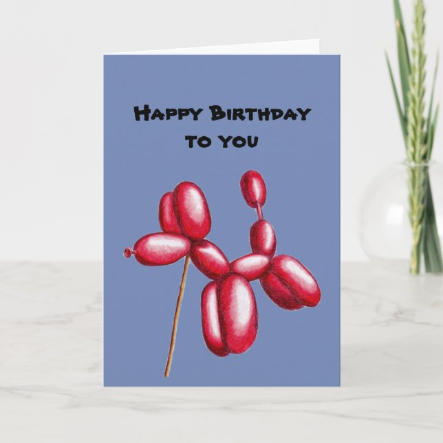 Balloon dog birthday card (Front)