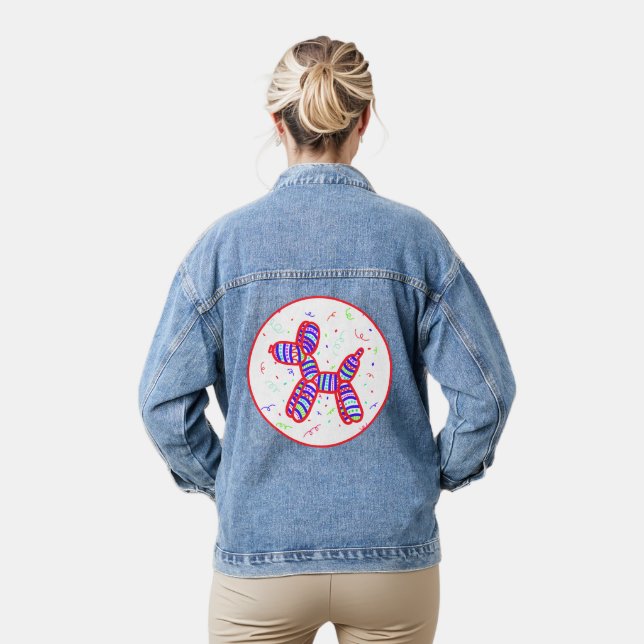 Balloon Dog Party Denim Jacket (Model)