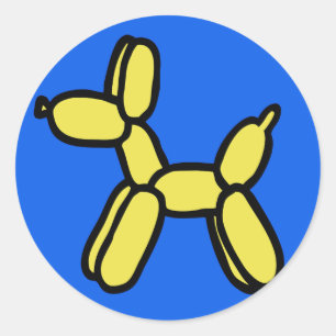 Balloon Dog Stickers in Blue and Yellow