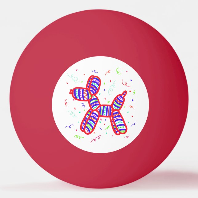 Balloon Dog with Confetti  Ping Pong Ball (Front)