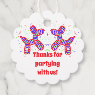 Balloon Dogs Party Favour Tags