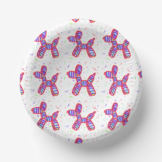 Balloon Dogs Party Paper Plate (Front)
