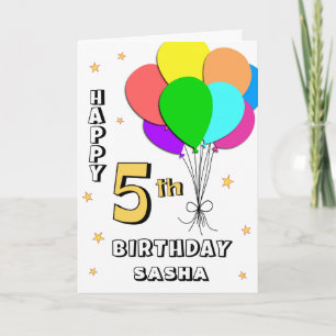 Balloon Filled 5th Birthday Card