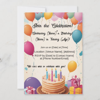Balloon-Filled Birthday Delight! Invitation