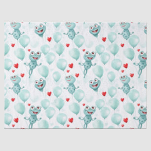 Balloon frogs hearts tissue paper