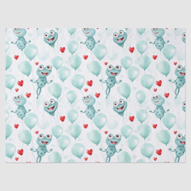 Balloon frogs hearts tissue paper (Front)