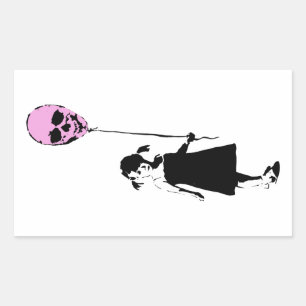 Balloon Girl Rectangular Sticker