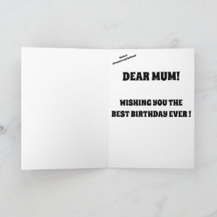 BALLOON Happy Birthday MUM card cute
