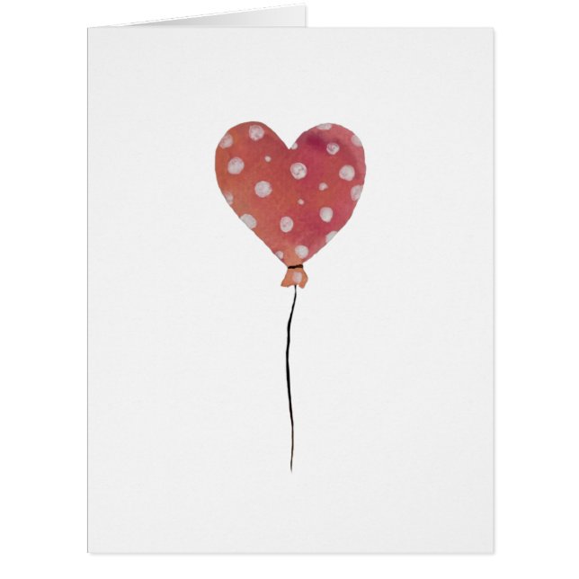 Balloon heart pink peach dot sketch valentine love (Front)