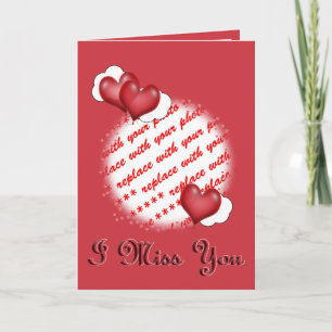 Balloon Heart Valentine Photo Frame Holiday Card