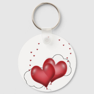 Balloon Hearts With Little Hearts Key Ring