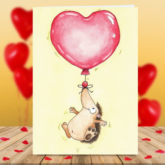 BALLOON HEDGEHOG greeting card by Nicole Janes (Creator Uploaded)