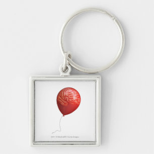Balloon illustration with a superimposed brain key ring