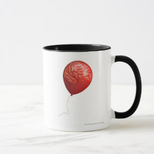 Balloon illustration with a superimposed brain mug