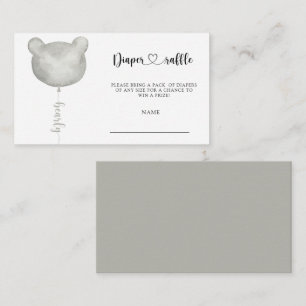 Balloon in the form of a bear diaper raffle ticket enclosure card