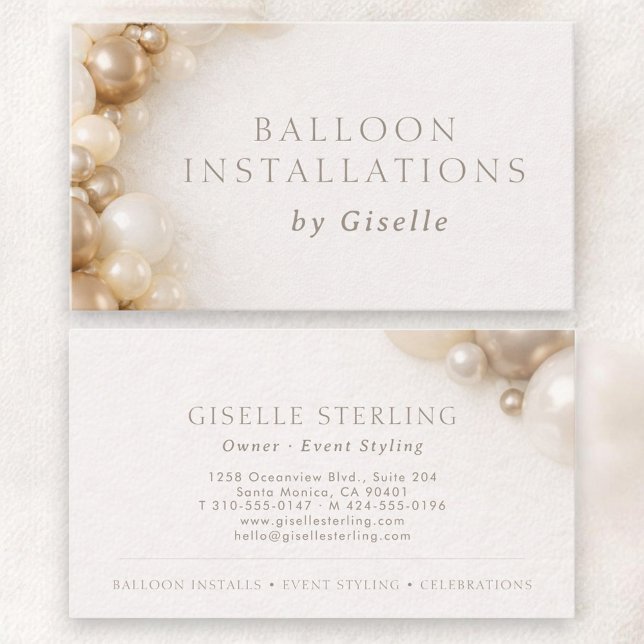 Balloon Installations Party Decorating Business Card (Creator Uploaded)