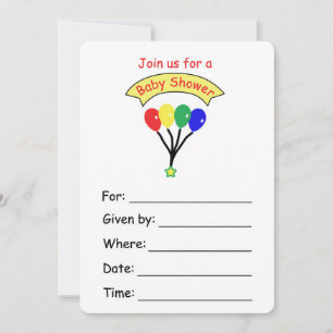 Balloon Invitation for a Baby Shower