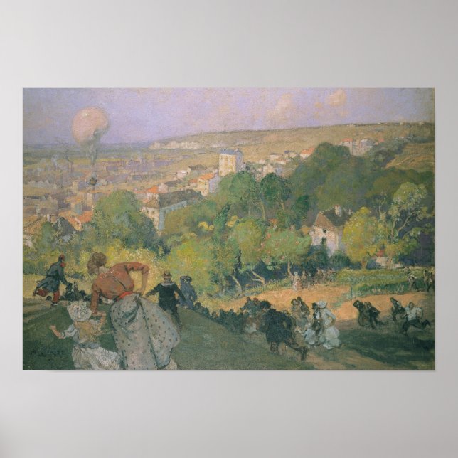 Balloon Landing at Pre St-Gervais, c.1885 Poster (Front)