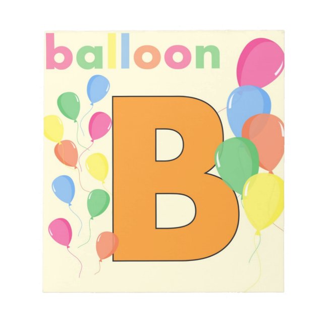 Balloon Letter B Notepad (Front)