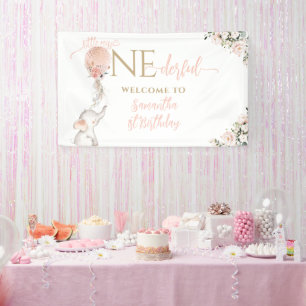 Balloon Little Miss Onederful Girl 1st Birthday Banner