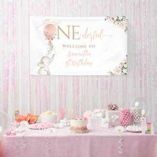 Balloon Little Miss Onederful Girl 1st Birthday Banner