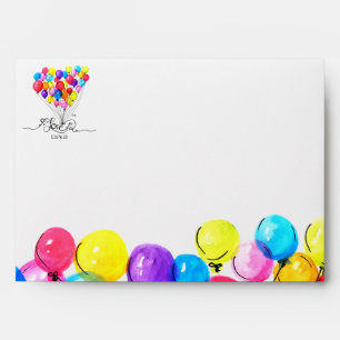 BALLOON LOVE is in the Air Heart Calligraphy Envelopes