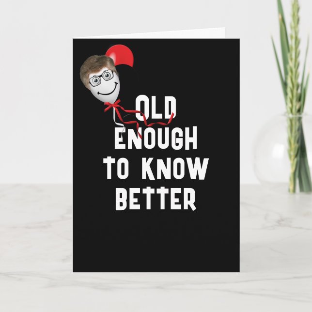 Balloon Man's Face with Getting Older Card (Front)