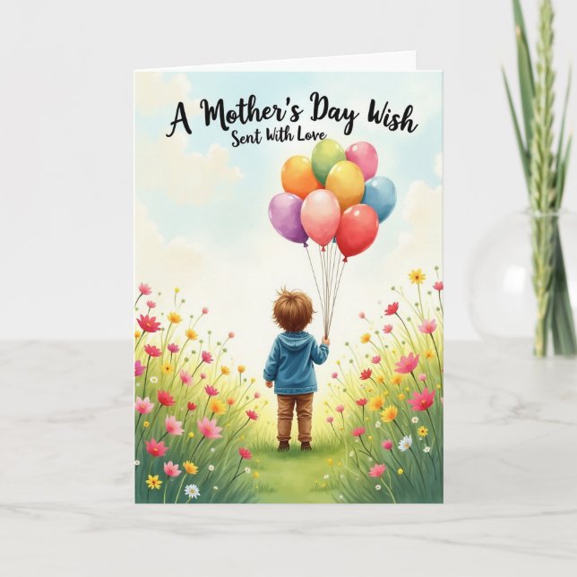 Balloon Mothers Day Gift Card (Front)