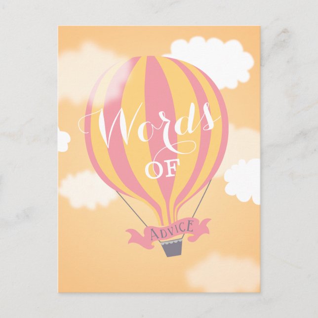 Balloon Orange Words of Advice Mummy Postcard (Front)