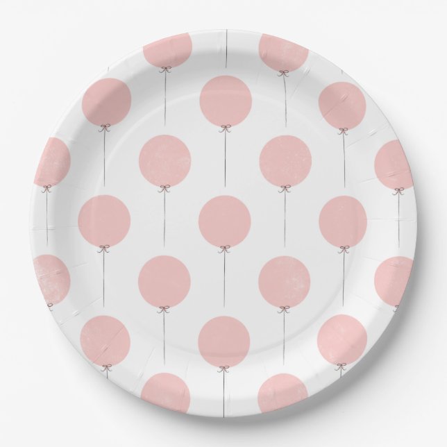 Balloon Paper Plate - Peach (Front)