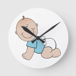 Balloon Party Birthday Celebration Destiny Baby Round Clock