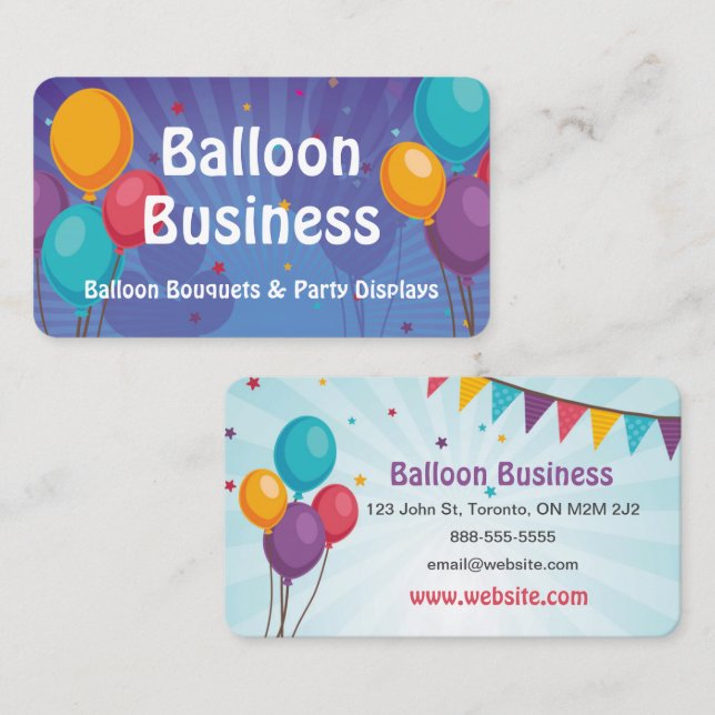 Balloon Party Business Card (Front/Back)