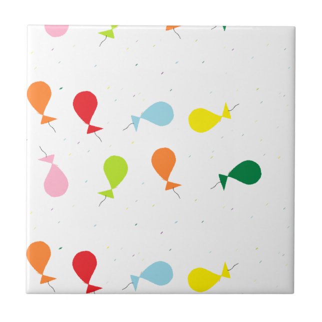 Balloon party ceramic tile (Front)