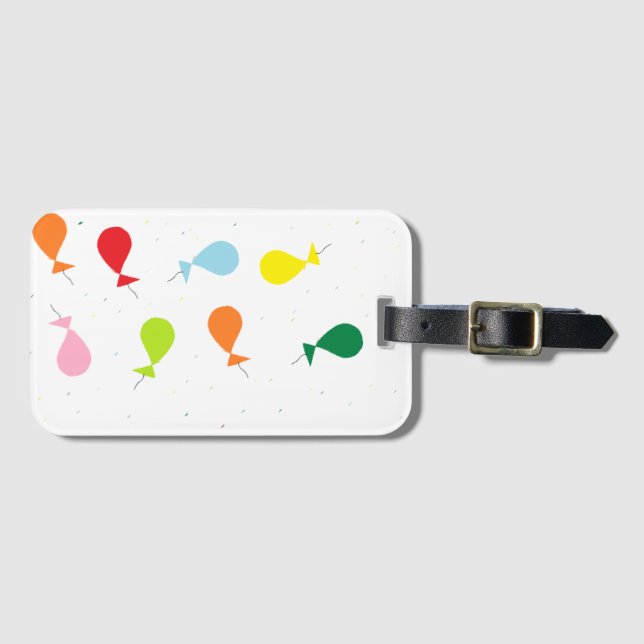 Balloon party luggage tag (Front Horizontal)