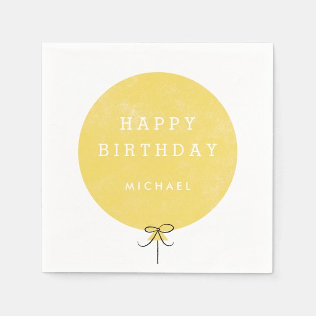 Balloon Party Napkin - Lemon (Front)