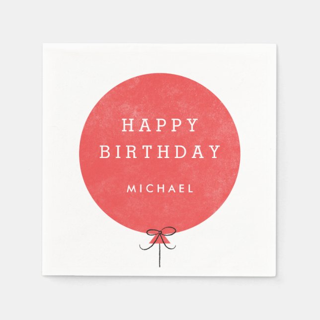 Balloon Party Napkin - Red (Front)