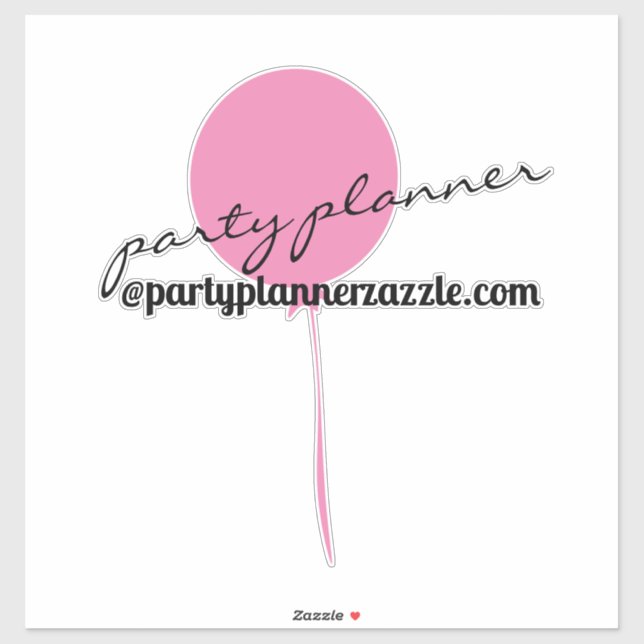 Balloon Party Planner Any Colour Name Car Sticker (Sheet)