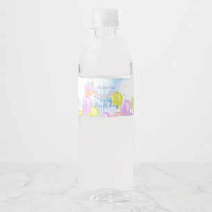 Balloon Pastel Birthday  Water Bottle Label