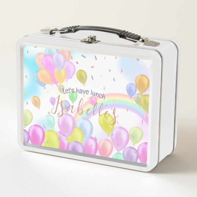 Balloon Pastel Metal Lunch Box (Front)