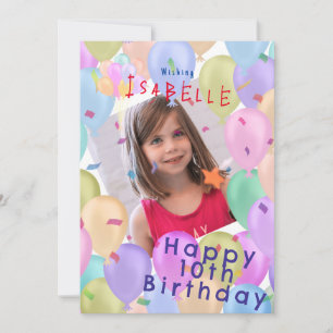 Balloon Pastel Photo Holiday Card